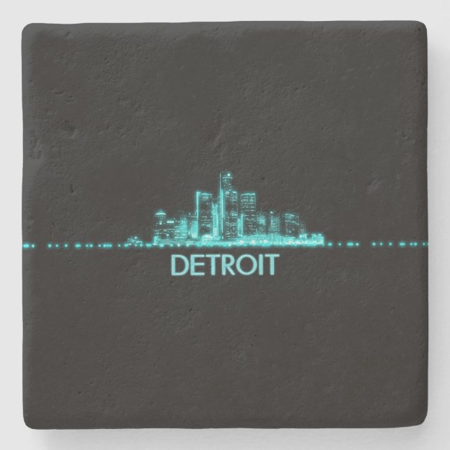 Posavasos De Piedra Esquina de Detroit (Anverso)