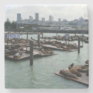 Posavasos De Piedra Esquina de San Francisco y Pier 39 Sea Lions City