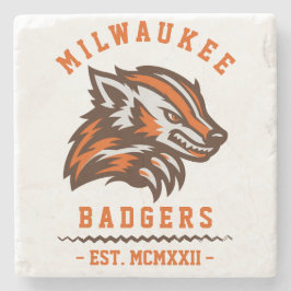 Posavasos De Piedra Est. Vintage Moderno Milwaukee Badgers