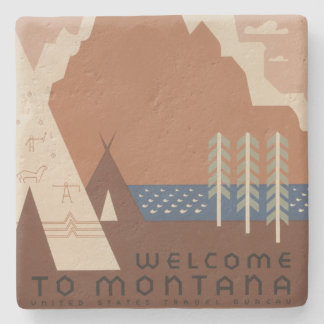 Posavasos De Piedra Estado de Montana: Tribus Indias, Montañas, Prader