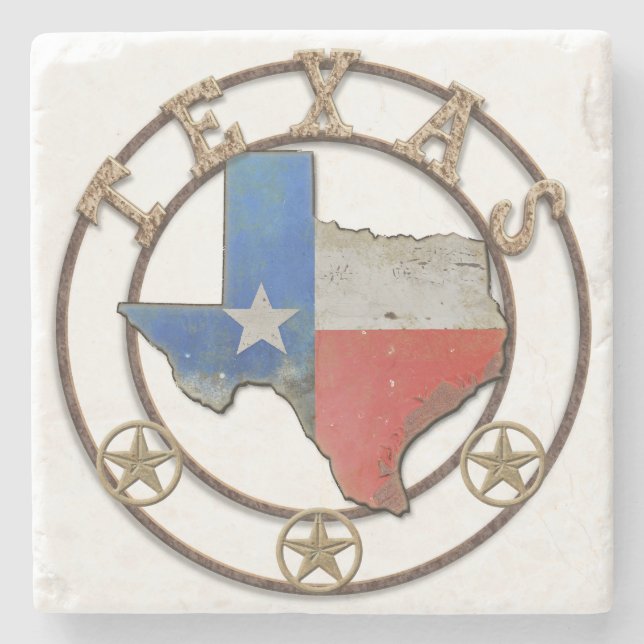Posavasos De Piedra Estado de Texas: Hierro Forjado (Anverso)