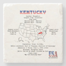 Estado norteamericano de Kentucky en un mapa e inf