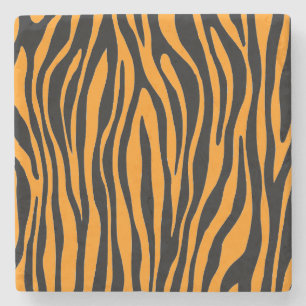 Posavasos De Piedra Estampado de cebra naranja de Princeton