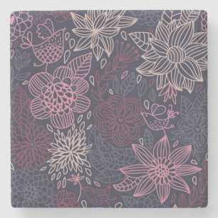 Posavasos De Piedra Estampado de flores 4 2