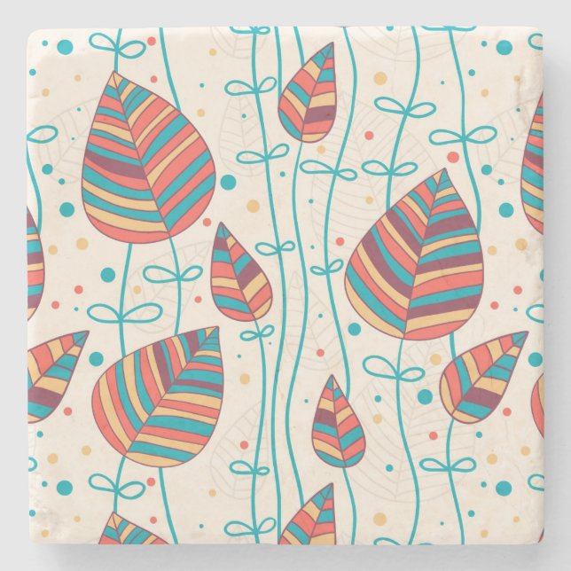 Posavasos De Piedra Estampado de flores 5 2 (Anverso)
