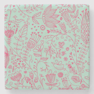 Posavasos De Piedra Estampado de flores lindo del verano