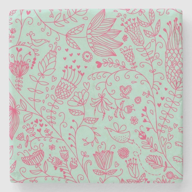 Posavasos De Piedra Estampado de flores lindo del verano (Anverso)