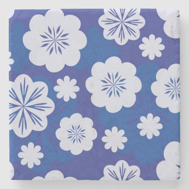 Posavasos De Piedra estampado de plores (Anverso)