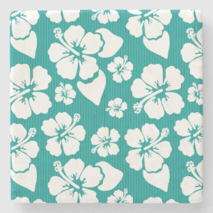 Posavasos De Piedra Estampado de plores hawaiano del hibisco