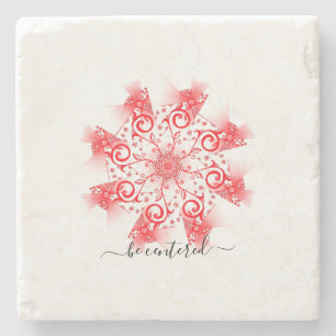 Posavasos De Piedra Estar centrado en el doodle de la línea fractal de