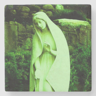 Posavasos De Piedra Estatua de la Virgen María Rosa