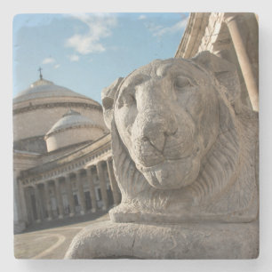 Posavasos De Piedra Estatua de león frente a San Francesco di Paola