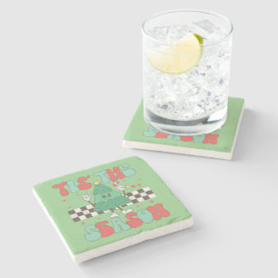 Posavasos De Piedra Este es el Groovy Retro Navidad estacional