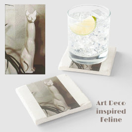 Posavasos De Piedra Estilo Art Deco de la época del gato