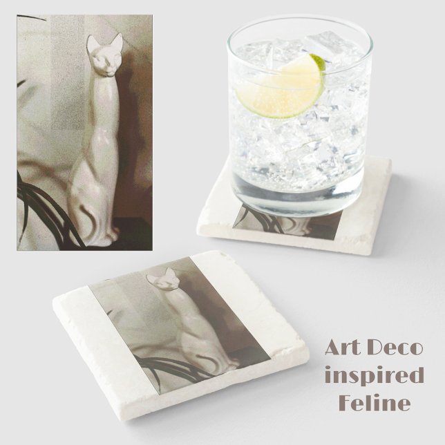 Posavasos De Piedra Estilo Art Deco de la época del gato (Subido por el creador)