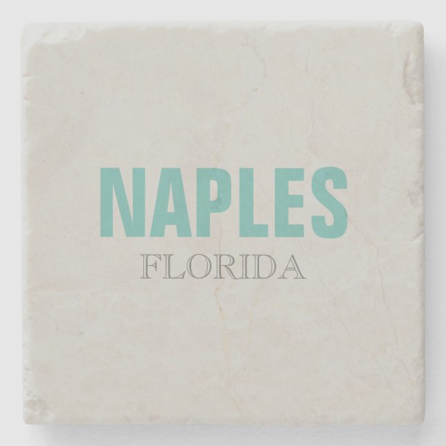 Posavasos De Piedra Estilo de playa de Nápoles Florida (Anverso)