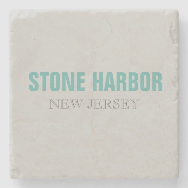 Posavasos De Piedra Estilo de playa Stone Harbor Nueva Jersey (Anverso)