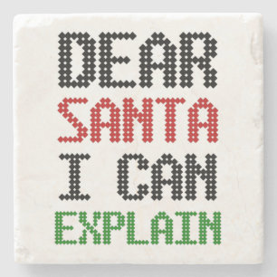 Posavasos De Piedra Estimado Santa I puede explicar la lista de Navida