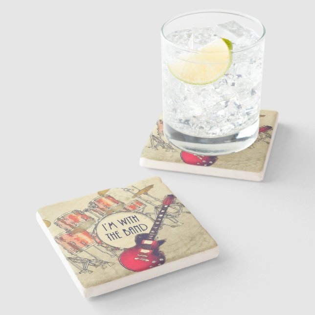 Posavasos De Piedra Estoy con la montaña rusa de piedra de banda (Lateral)