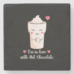Posavasos De Piedra Estoy enamorada del chocolate caliente