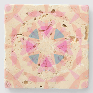 Posavasos De Piedra Estrella mágica azul rosa suave Estrella pastel De