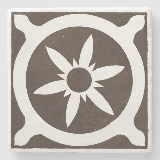 Posavasos De Piedra Estrella negra del diseño de arte celta irlandés (Anverso)