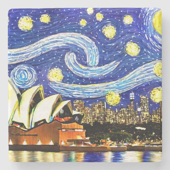 Posavasos De Piedra Estrella nocturna Sydney ópera de Australia (Anverso)