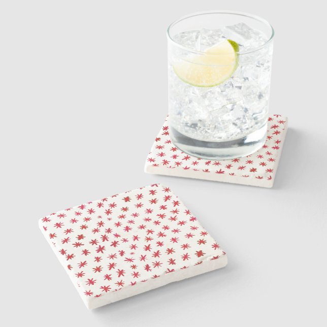 Posavasos De Piedra Estrellas acuáticas - rojo (Lateral)