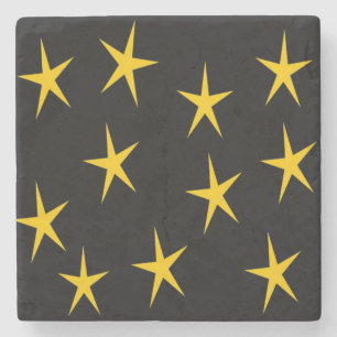 POSAVASOS DE PIEDRA ESTRELLAS AMARILLAS