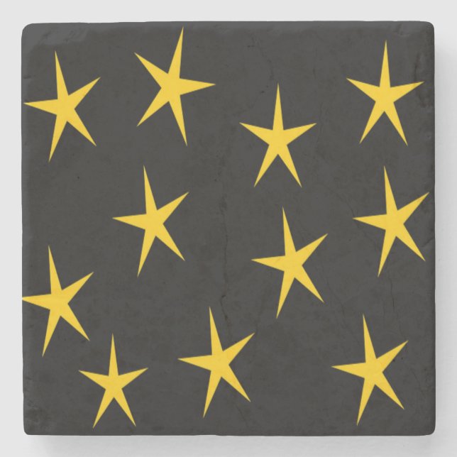POSAVASOS DE PIEDRA ESTRELLAS AMARILLAS (Anverso)