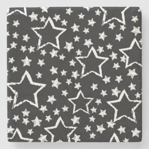 Posavasos De Piedra Estrellas blancas y negras: grifo urbano.