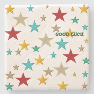 Posavasos De Piedra Estrellas divertidas y coloridas