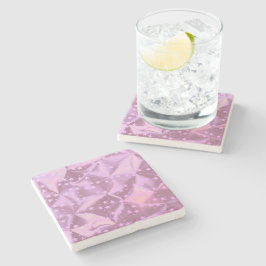Posavasos De Piedra Estrellas rosadas de metal cepillado falso