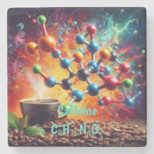 Posavasos De Piedra Estructura de cafeína molecular - Café de arte cie
