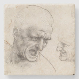 Posavasos De Piedra Estudio de dos cabezas de los guerreros de