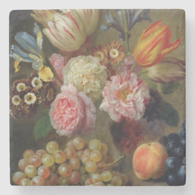Posavasos De Piedra Estudio de la flor (Anverso)