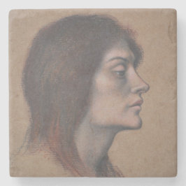 Posavasos De Piedra Estudio de una cabeza femenina (por Evelyn De Morg