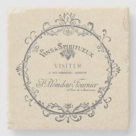 Posavasos De Piedra Etiqueta francesa antigua