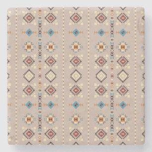 Posavasos De Piedra Étnica: patrón tribal sin costuras