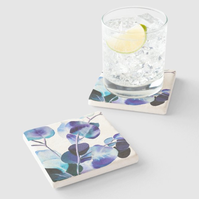 Posavasos De Piedra Eucalyptus Gum Leaves acuáticas (Lateral)