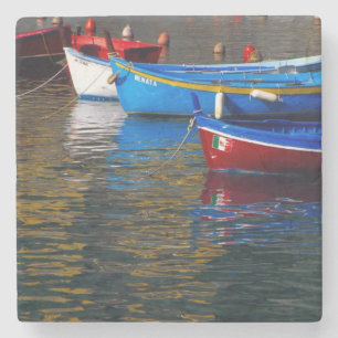 Posavasos De Piedra Europa, Italia, Cinque Terre, barcos en Vernazza
