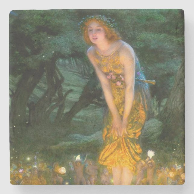 Posavasos De Piedra Eve del verano medio Edward Robert Hughes (Anverso)