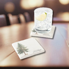 Posavasos De Piedra Evergreen Tree Stone Coaster