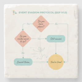 Posavasos De Piedra Evitar planes humorísticos divertidos - Introverti