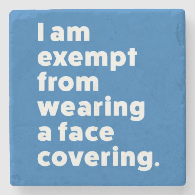 Posavasos De Piedra Exención de usar un recubrimiento facial (Anverso)