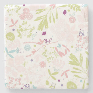 Posavasos De Piedra exhibición del modelo floral