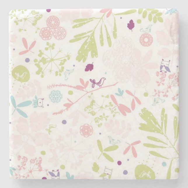 Posavasos De Piedra exhibición del modelo floral (Anverso)