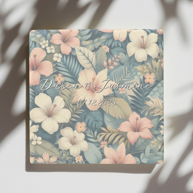 Posavasos De Piedra Exótico Floral Elegante Palm Tropical Boda (Subido por el creador)