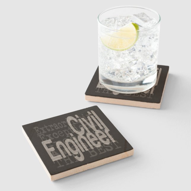 Posavasos De Piedra Extraordinaria de Ingeniero Civil (Lateral)
