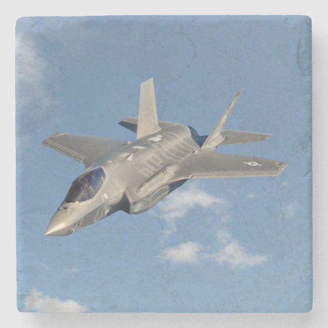 Posavasos De Piedra F-35 Luchador de aviones de reacción Lightning II  (Anverso)